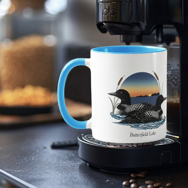 Caneca Butterfield Lake Loon Pair (Criador carregado)