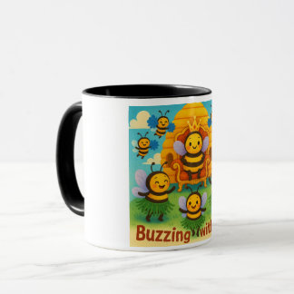 Caneca Buzzing with Joy - Celebração do Reino das Abelhas