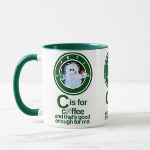 Caneca C é para o Café (Green on White Ver.1)