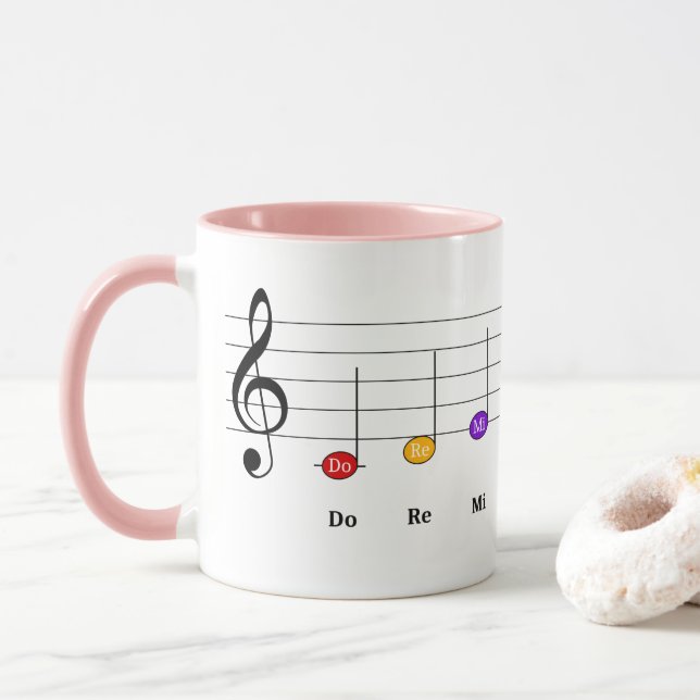 Caneca C Grande Escala em Crianças Clef Treble Literacia  (Com Donut)
