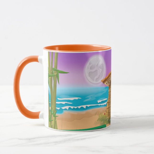 Caneca Cabana de praia na praia ao luar (Esquerda)