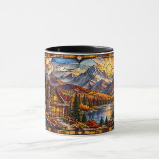 Caneca Cabana em Paisagem Montanhosa Outonal