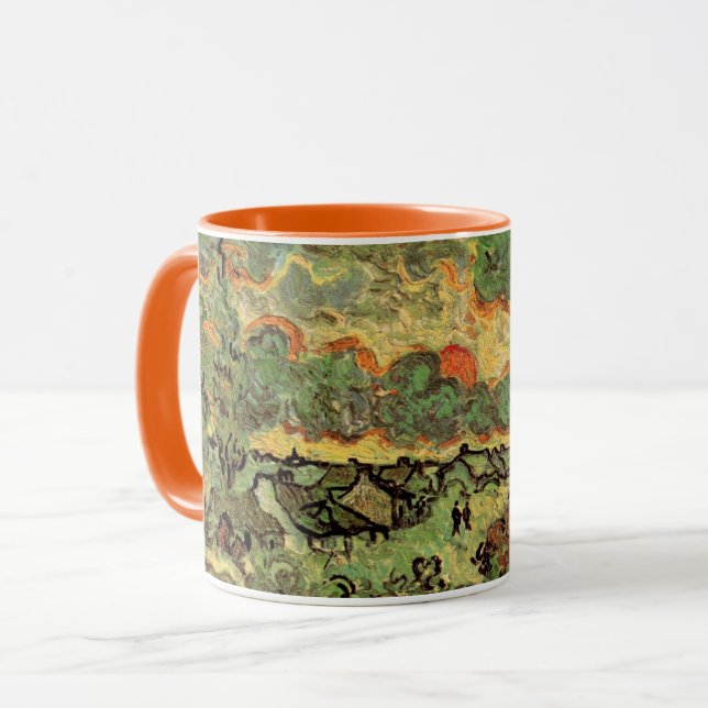 Caneca Cabanas Ciprestes Lembrança do Norte de Van Gogh (Frente Esquerda)