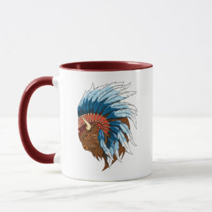 Caneca Cabeça de Buffalo com Endereço Indígena