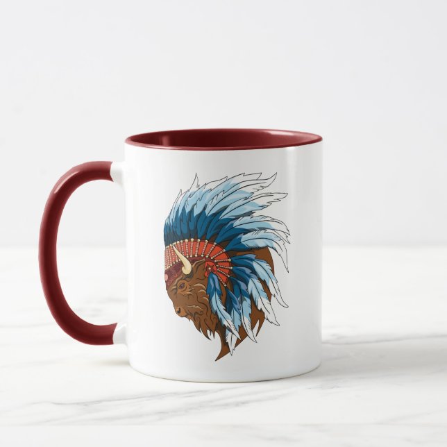 Caneca Cabeça de Buffalo com Endereço Indígena (Esquerda)