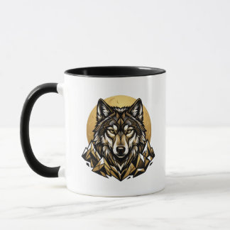 Caneca Cabeça de Lobo Geométrico | Café da Vida Se