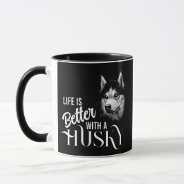 Caneca Cabeça De Retrato Irmão Husky Com Olhos Azuis