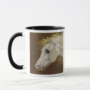 Caneca Cabeça de um cavalo árabe cinzento (óleo em can