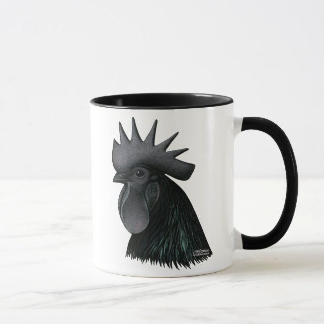 Caneca Cabeça do galo de Ayam Cemani (Direita)