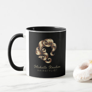 Caneca Cabeleireiro Moderno Chic Salão de Beleza Preto Do