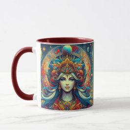 Caneca Cabelo Turquesa Flutuante da Cabeça de Deusa Abril