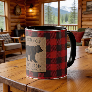 Caneca Cabina Vermelha Xadrez Búfalo Vermelha da Família