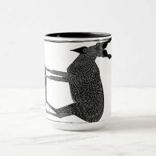 Caneca Cabra assustadora quando você bebe café! Abstrato