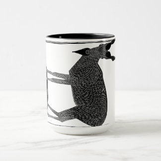 Caneca Cabra assustadora quando você bebe café! Abstrato