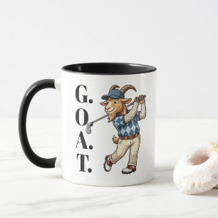 Caneca Cabra engraçada de golfe balançando taco