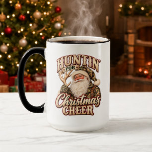 Caneca Caça à Alegria de Natal Camuflado Papai Noel Caça
