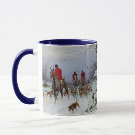 Caneca Caça à Raposa Caçadores e Cães Voltando para Casa