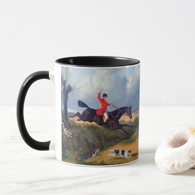 Caneca Caça à raposa limpando uma vala John Herring (Com Donut)