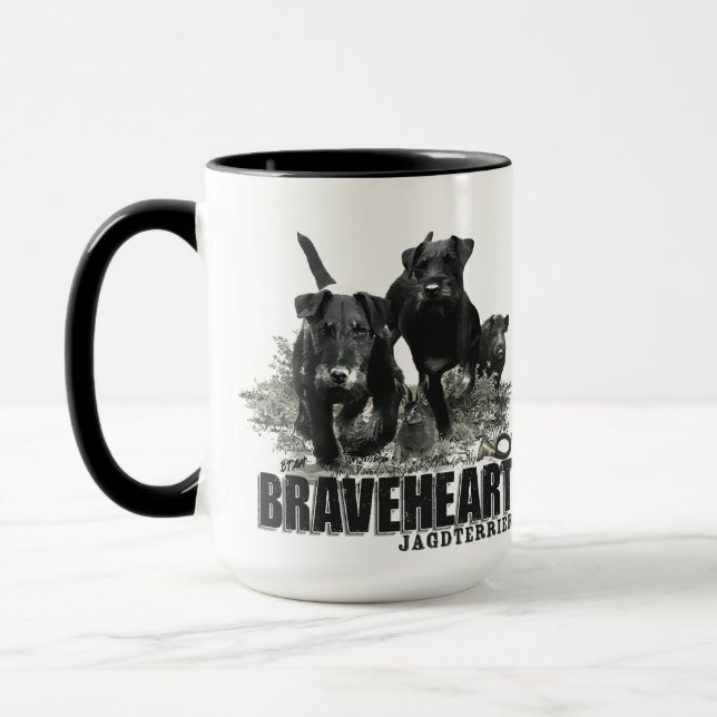 Caneca Caça Alemã Terrier, O Jagdterrier, Arte (Esquerda)