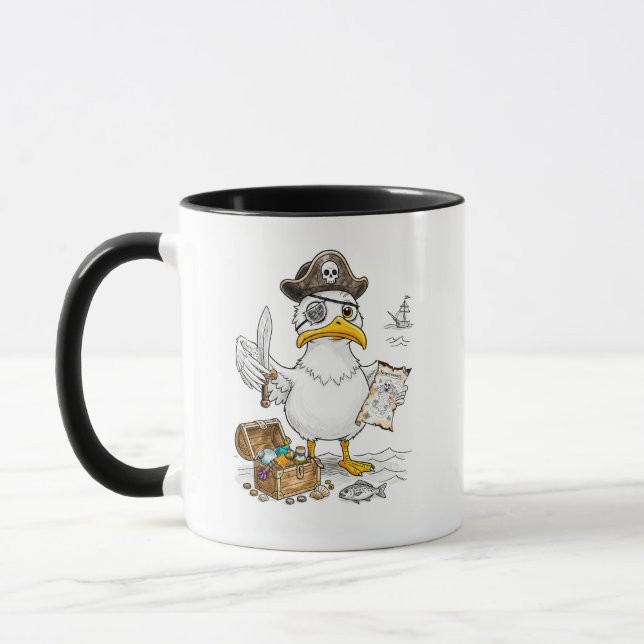 Caneca Caça ao Tesouro do Pássaro Pirata de HQ (Esquerda)