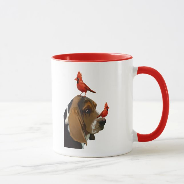 Caneca Caça-Basset e Aves (Direita)