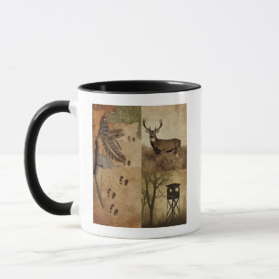 Caneca Caça com Arco ao Veado de Cauda Branca Vintage