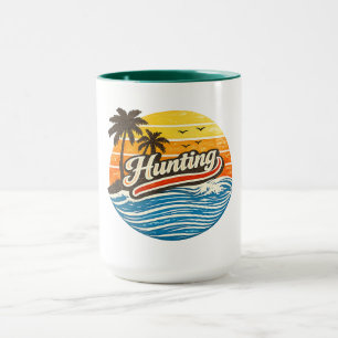 Caneca Caça Design Pôr do Sol Retro