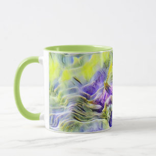 Caneca Caça-marisco na pintura a aquarela azul-marinho