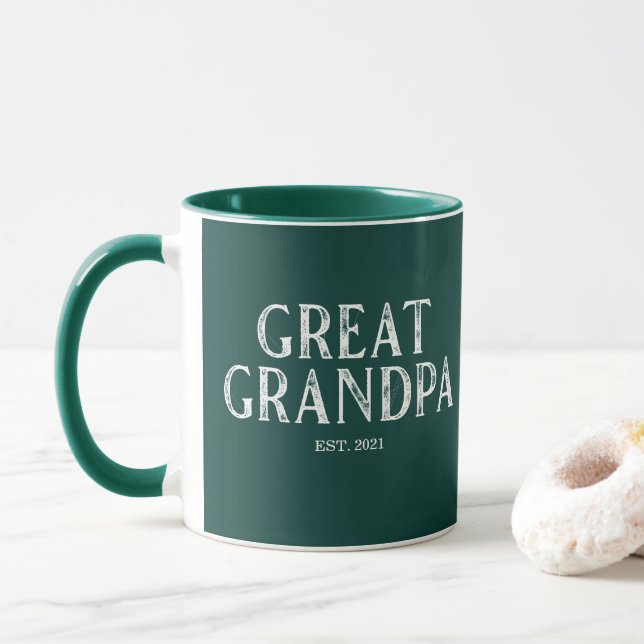 Caneca Caça Verde Bisavô Ano de Fundação (Com Donut)