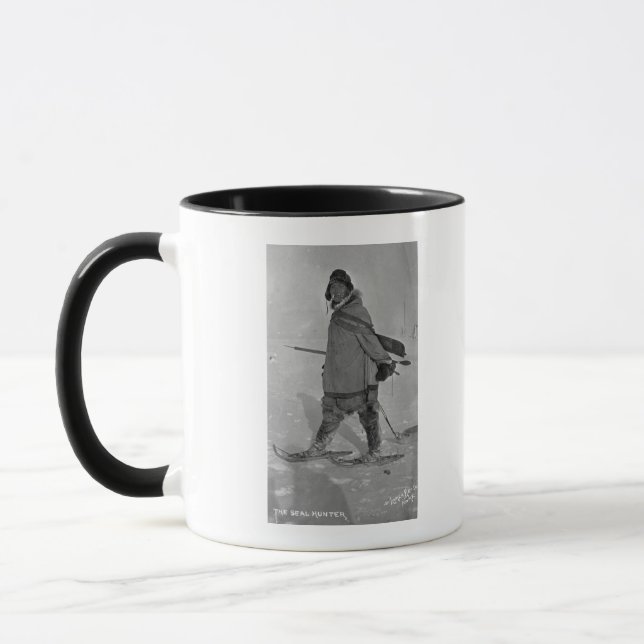 Caneca Caçador de Selo do Alasca com Fotografia de Snowsh (Esquerda)
