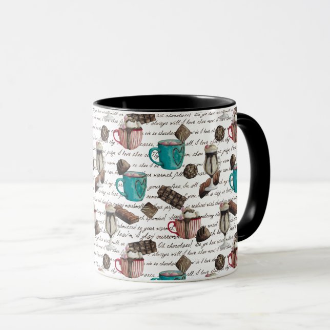 Caneca Cacau marshmallow chocolate quente, chocolate doce (Frente Esquerda)