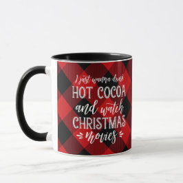 Caneca Cacau quente e filmes | Vermelho | Natal