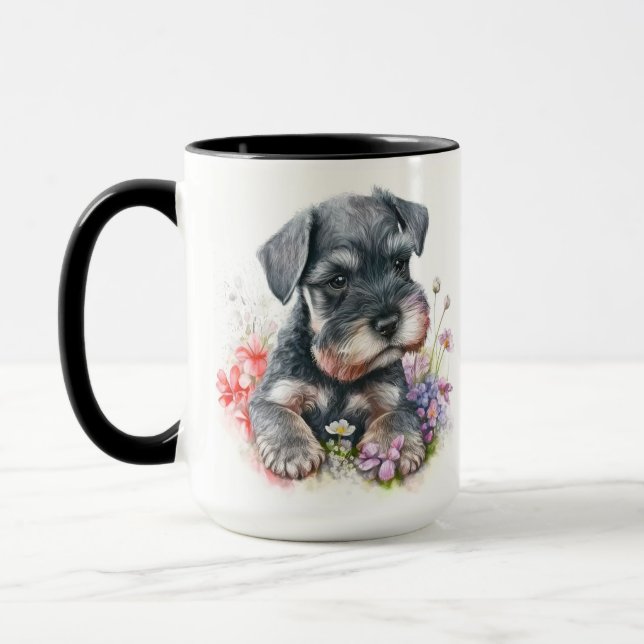 CANECA CACHORA DE BOMBA DE SCHNAUZZER ÁGUA ADORÁVEL (Esquerda)
