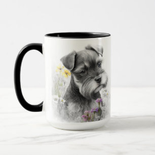 CANECA CACHORA DE BOMBA DE SCHNAUZZER ÁGUA ADORÁVEL