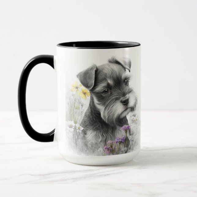 CANECA CACHORA DE BOMBA DE SCHNAUZZER ÁGUA ADORÁVEL (Esquerda)