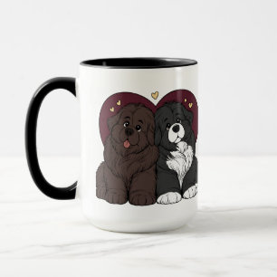Caneca Cachorrinhos de Newfoundland Abraçados