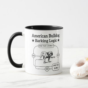 Caneca Cachorro Americano Bulldog Lógica Amantes de Cães 