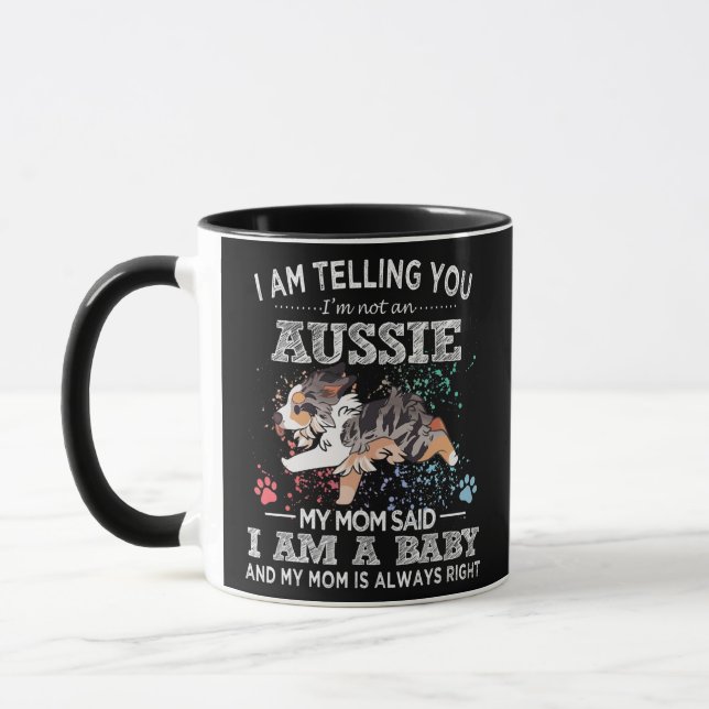 Caneca Cachorro australiano Cachorro Feliz Aussie Mãe Pup (Esquerda)