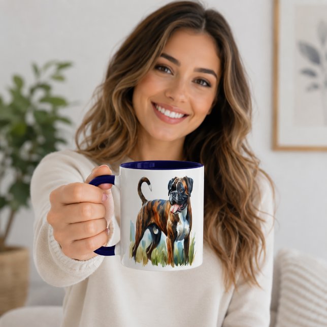 Caneca Cachorro Boxer Marrom Água-forte  (Criador carregado)