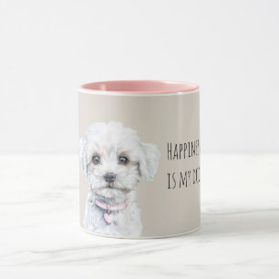 Caneca Cachorro Branco Doce
