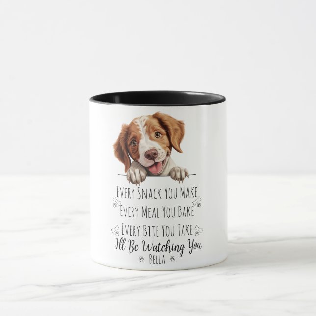 Caneca Cachorro Brittany Spaniel Engraçado Personalizado (Centro)