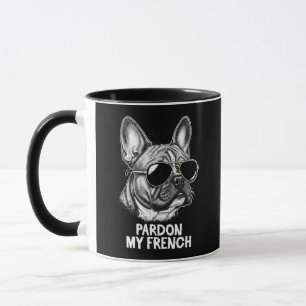 Caneca Cachorro Bulldog Francês Legal Usando Óculos de So