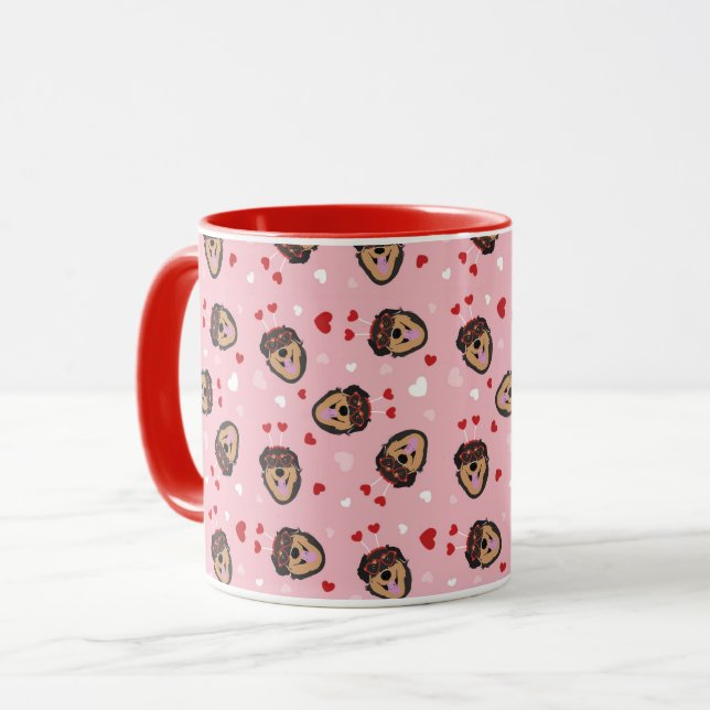 Caneca Cachorro Cachorro Rosa Vermelho (Frente Esquerda)