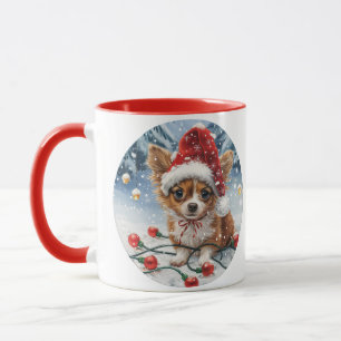 Caneca Cachorro Chihuahua Natal Papai Noel