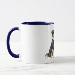 Caneca Cachorro com Jaqueta Azul