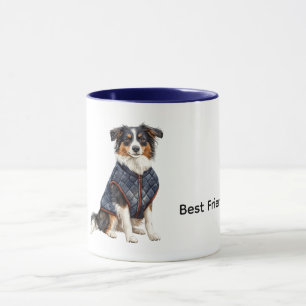 Caneca Cachorro com Jaqueta Azul