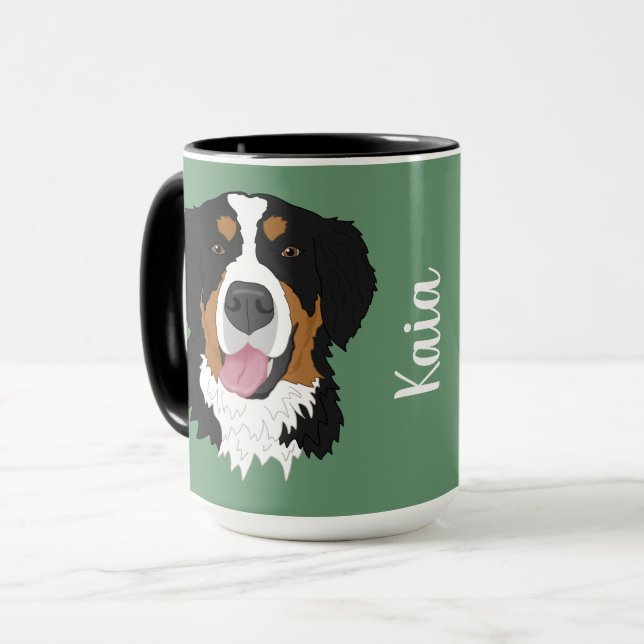 Caneca Cachorro da Montanha Bernese (Frente Esquerda)
