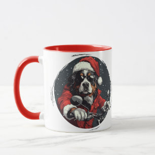 Caneca Cachorro da Montanha Bernese de Natal