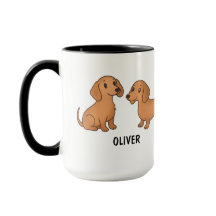 Cachorro Dachshund Vermelho Desenhado à Mão Person