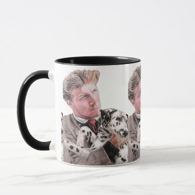 Caneca Cachorro Dalmático Cachorro Branco Bonitinho Preto (Esquerda)